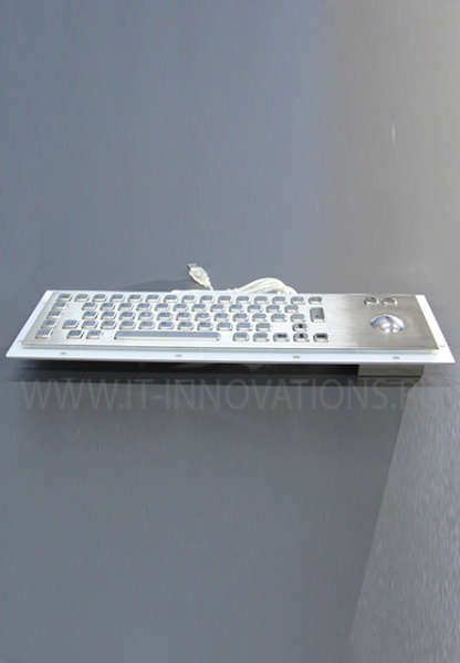 Антивандальная металлическая клавиатура c трекболом (trackball)
