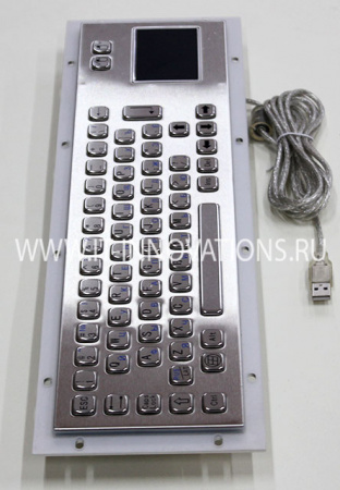 Антивандальная металлическая клавиатура с тачпад (touchpad)