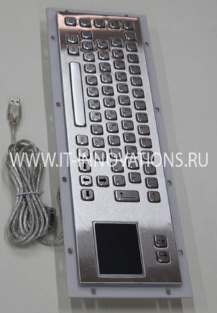 Антивандальная металлическая клавиатура с тачпад (touchpad)